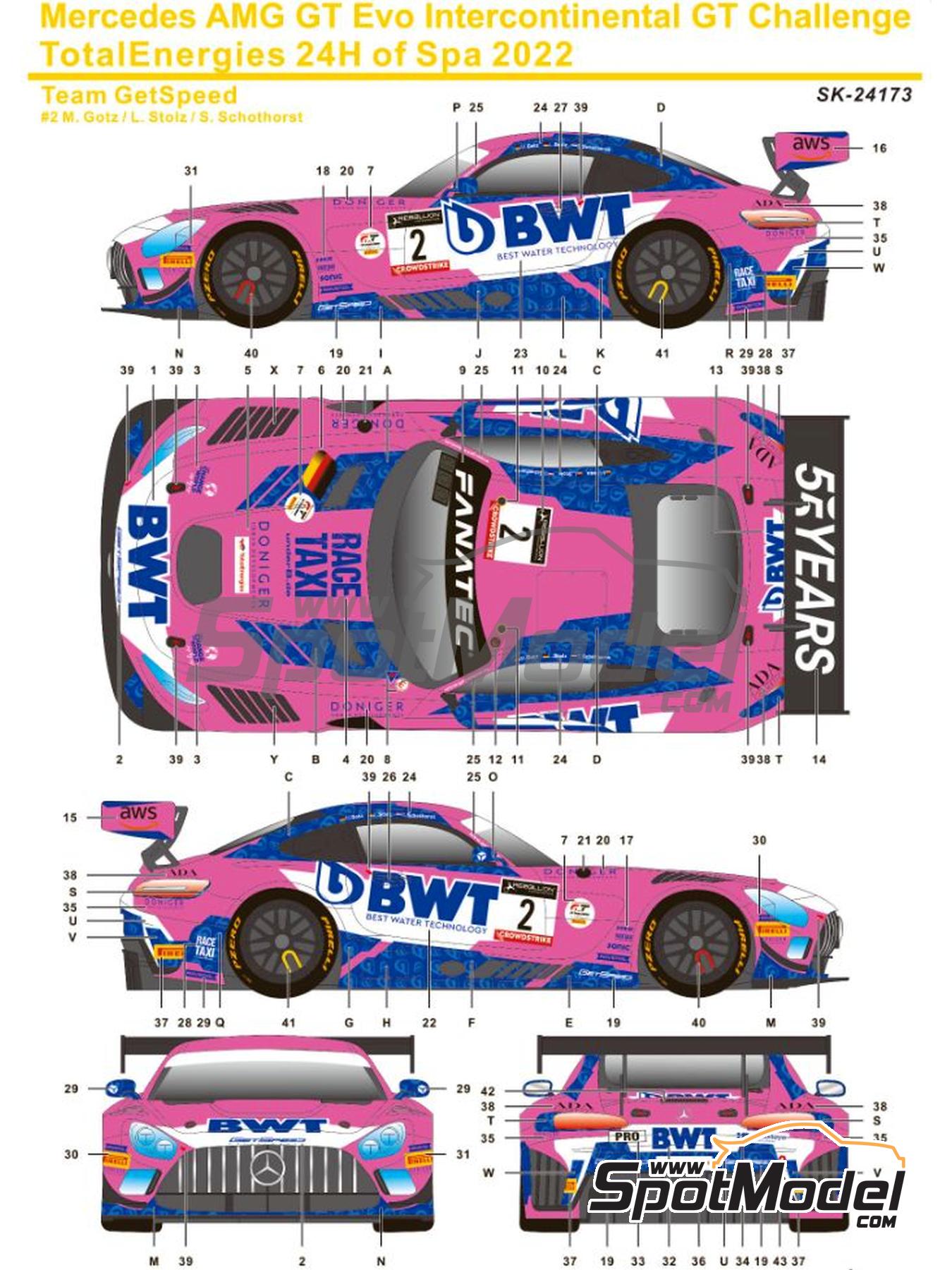 SK Decals SK24173: Marking / livery 1/24 scale - Mercedes AMG GT3